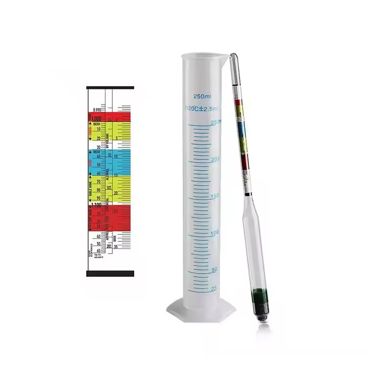 Wine Beer And Mead - Hydrometer Tester & 250ml Measuring Bottle,Triple