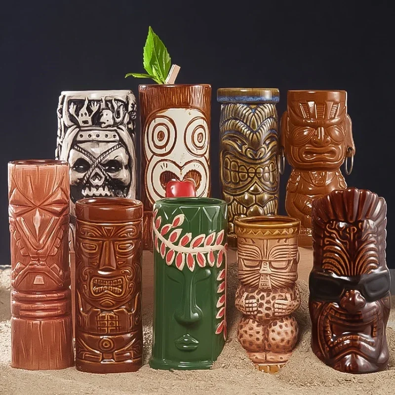 Wine Beer Type - 60 sztuk hawajskich kubków Tiki, ceramiczne