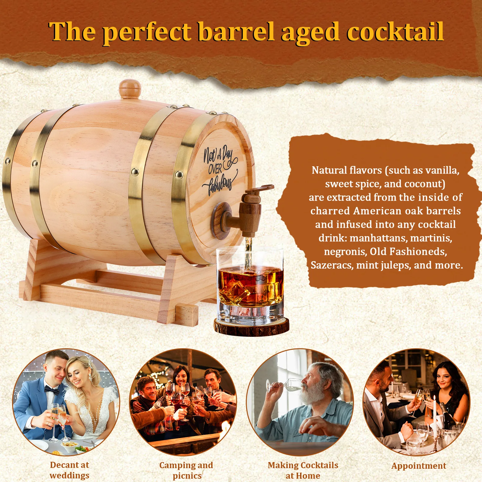 Drewniane beczki na whisky 3L  – Wine Beer Cocktail recenzja i cena