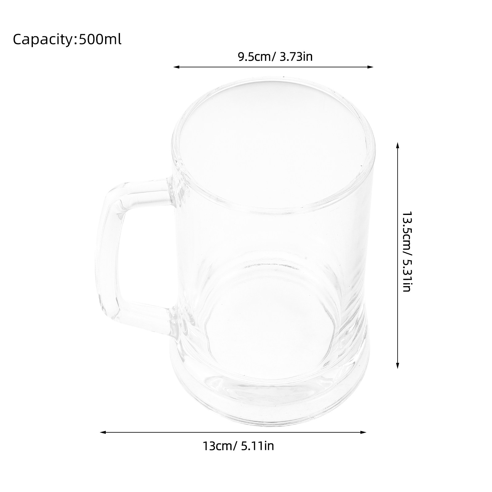 Szklany kufel do piwa, przezro – Beer Mug Handled recenzja i cena