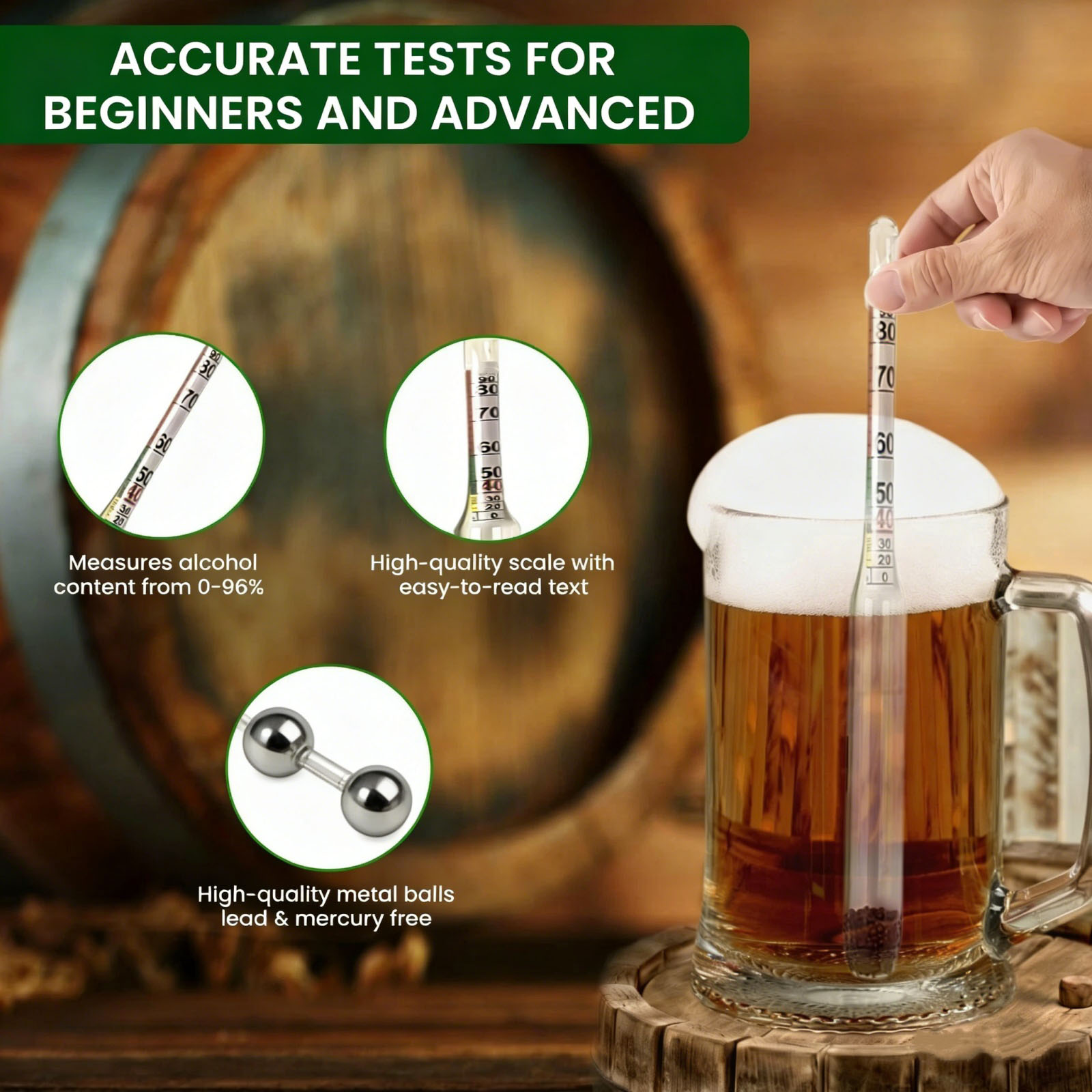 Alkoholomierz szklany 0-96% do – Wine Beer And Mead recenzja i cena